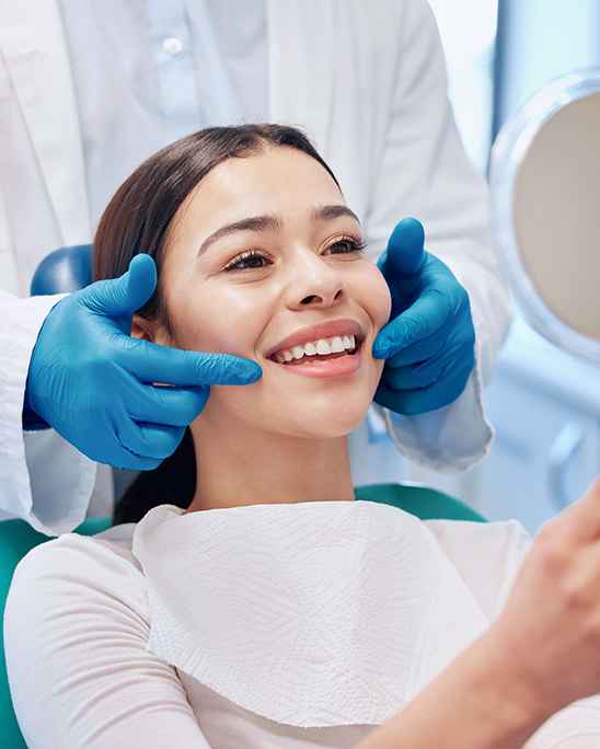 Illustration showing dental filling treatment